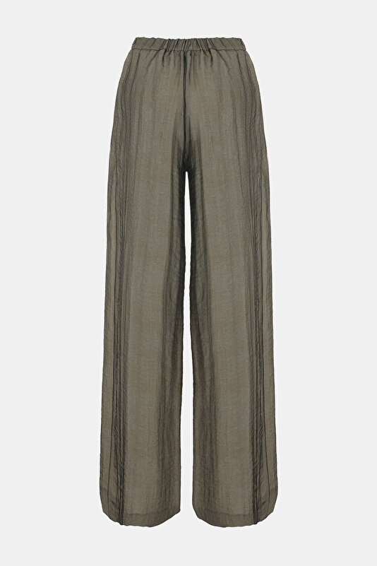 KHAKI WIDE LEG TROUSERS 2