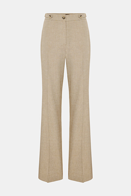 BEIGE STRAIGHT CUT TROUSERS