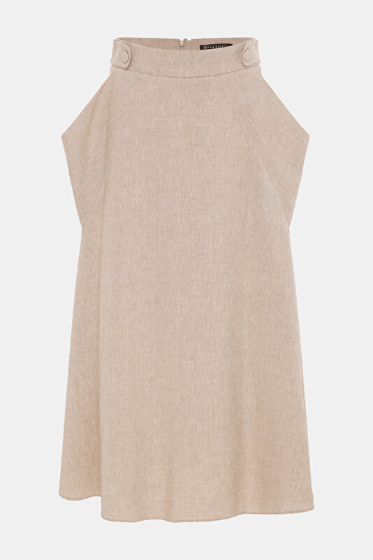 BEIGE MIDI SKIRT