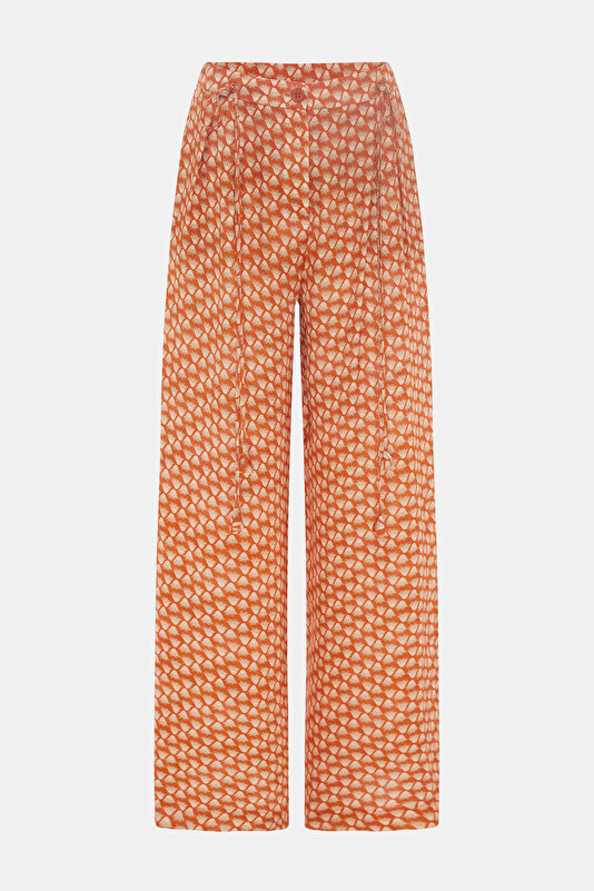 WHITE DESIGN FILLED WIDE LEG TROUSERS