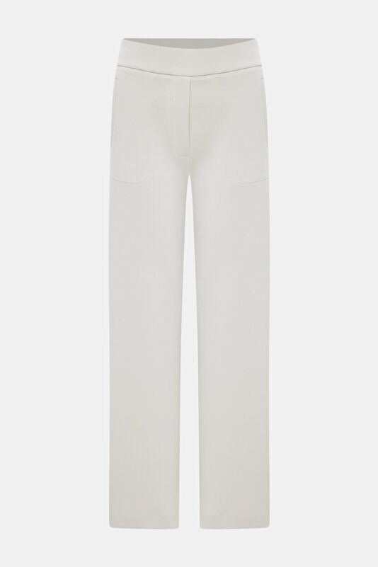 ECRU STRAIGHT CUT SPORTS TROUSERS 4