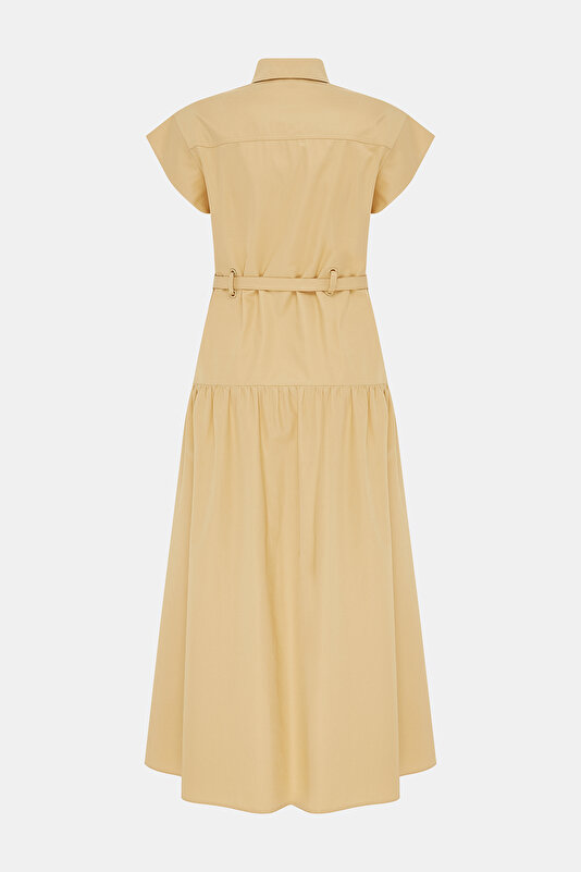 BEIGE SHORT SLEEVE DRESS 2