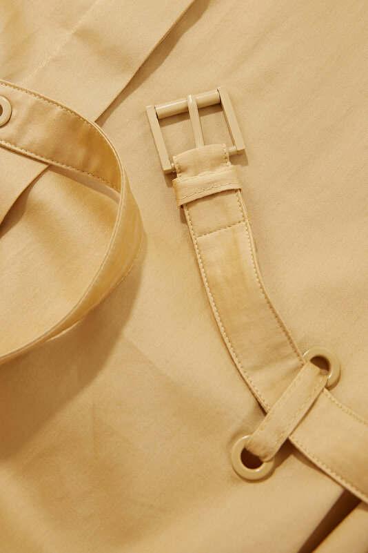 BEIGE SHORT SLEEVE DRESS 4