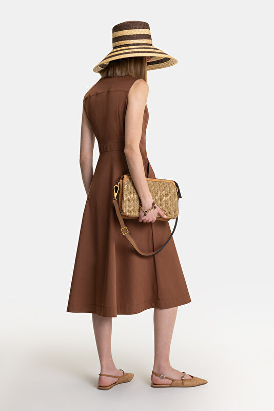 BROWN SLEEVELESS MIDI DRESS 2