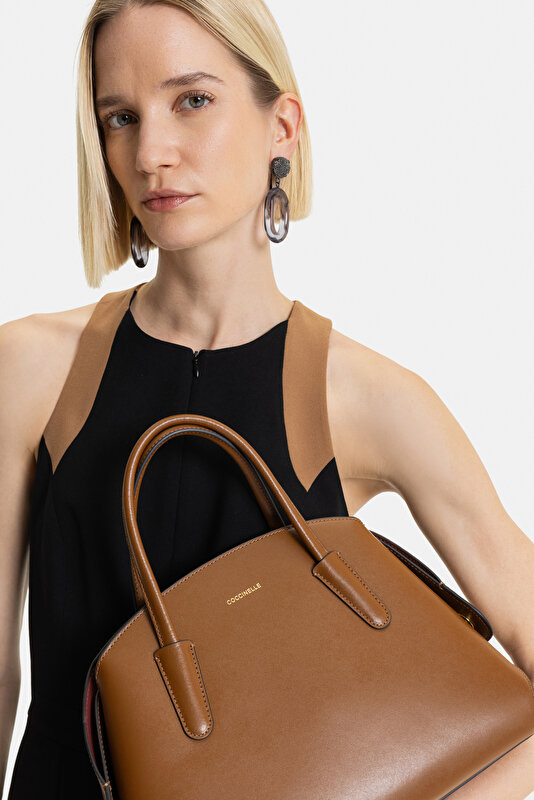 CAMEL SLEEVELESS BELOW THE KNEE DRESS 3