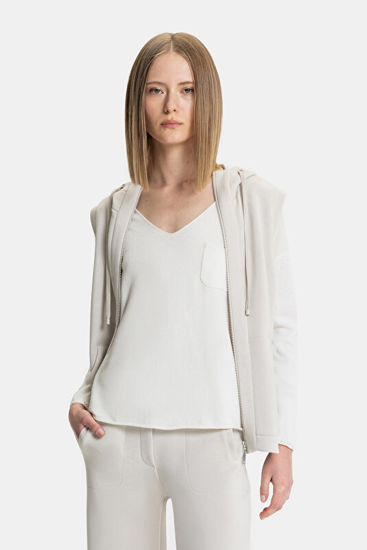 ECRU HOODIE SWEATSHIRT