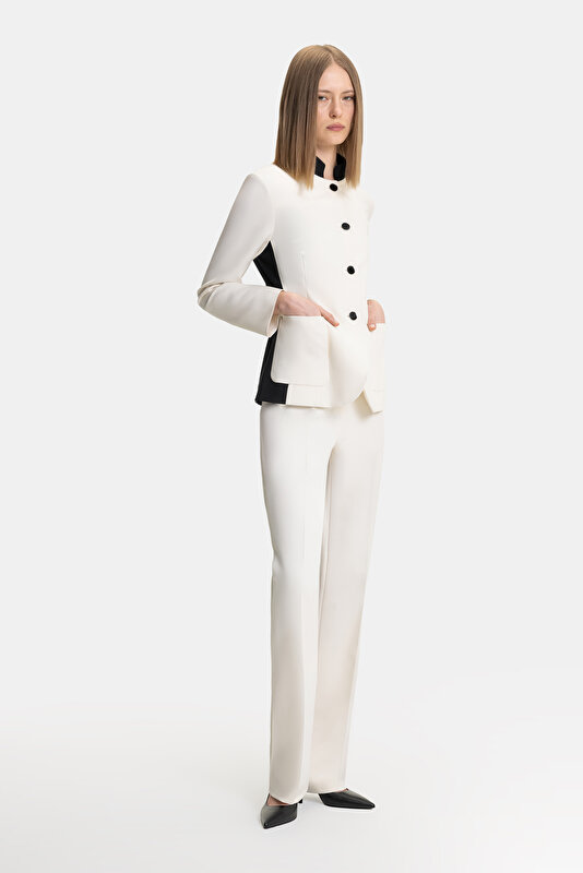 BLACK MANDARIN COLLAR JACKET 4