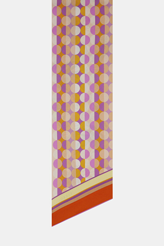 AÇIK PEMBE ÇİÇEK DESENLİ TWILL İPEK FULAR 2