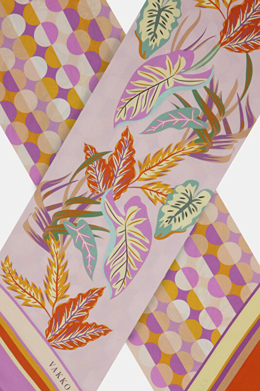 FUCHSIA FLORAL PATTERN TWILL FOULARD 3