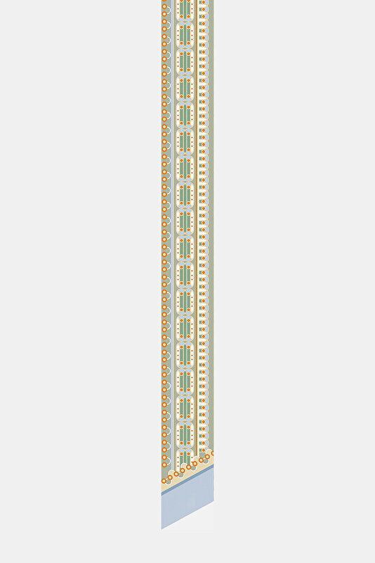 LIGHT GREEN OBJECT DESIGN TWILL FOULARD 2