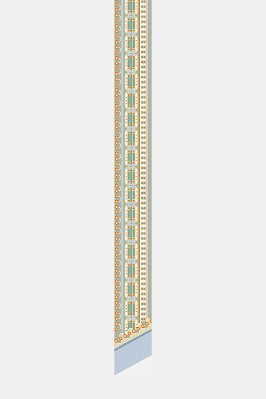 LIGHT GREEN OBJECT DESIGN TWILL FOULARD 2