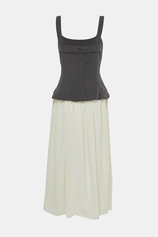 CREAM MIDI DRESS 2