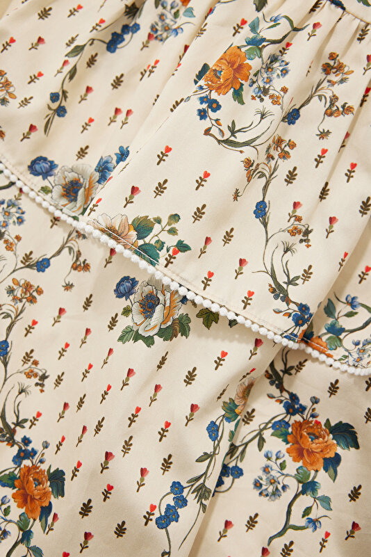 MULTİCOLOR FLORAL PATTERN SKİRT 4