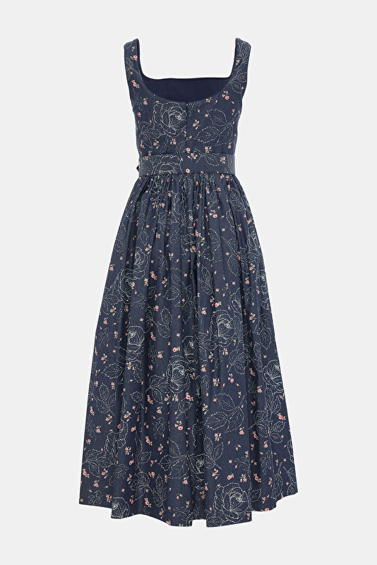 MULTICOLOR FLORAL PATTERN MIDI DRESS 2