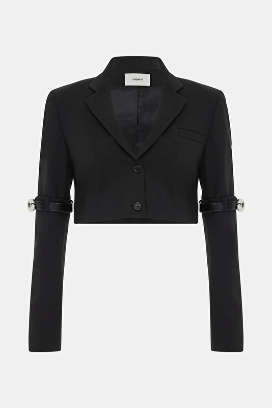BLACK BUTTONED JACKET