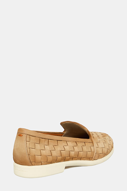 BEIGE KNITTING DESIGN SUEDE SHOES 3