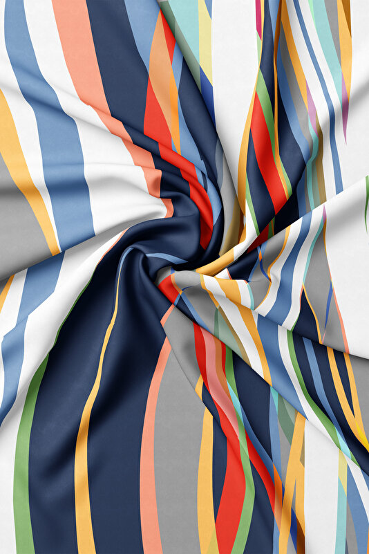 AÇIK GRİ GEOMETRİK DESENLİ TWILL İPEK EŞARP 2