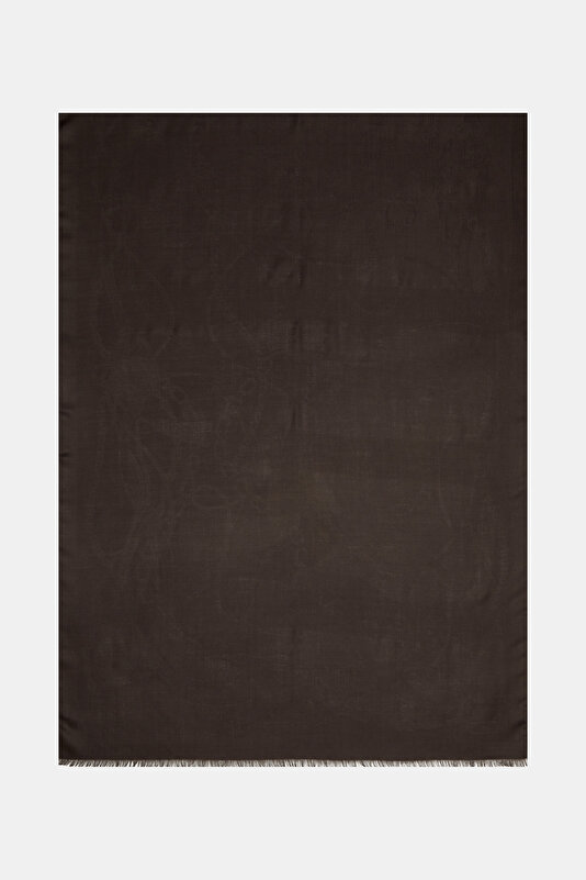 DARK BROWN OBJECT DESIGN CASHMERE SHAWL