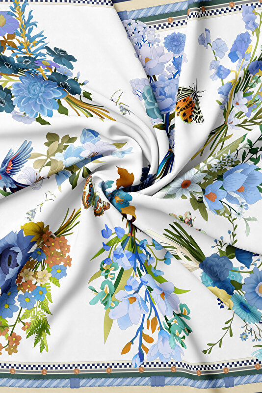 GREEN FLORAL PATTERN TWILL GAVROŞ 2