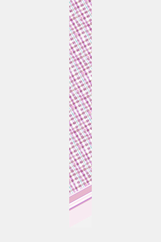 LIGHT PINK OBJECT DESIGN TWILL FOULARD 2