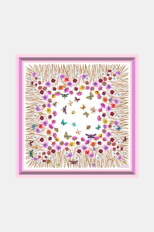 FUŞYA ANIMAL FİGÜRLÜ TWILL İPEK BANDANA