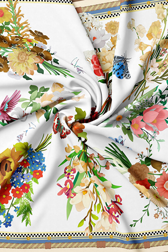 LIGHT GREEN FLORAL PATTERN TWILL GAVROŞ 2