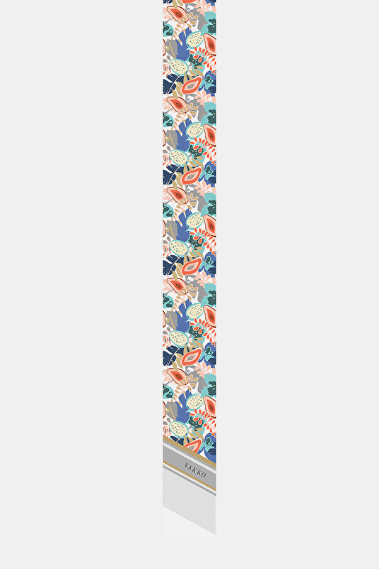 BLUE OBJECT DESIGN TWILL FOULARD