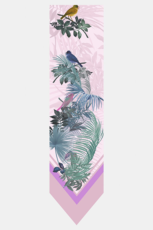 FUCHSIA FLORAL PATTERN TWILL FOULARD 2