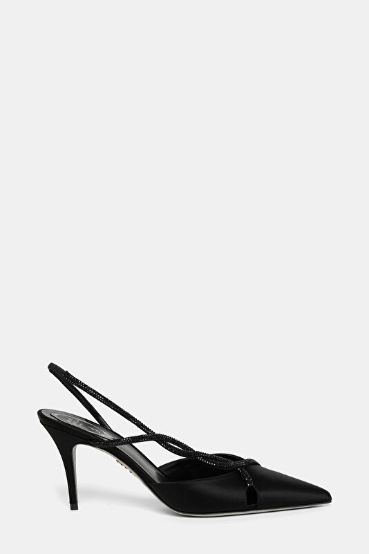 BLACK SATIN SHOES
