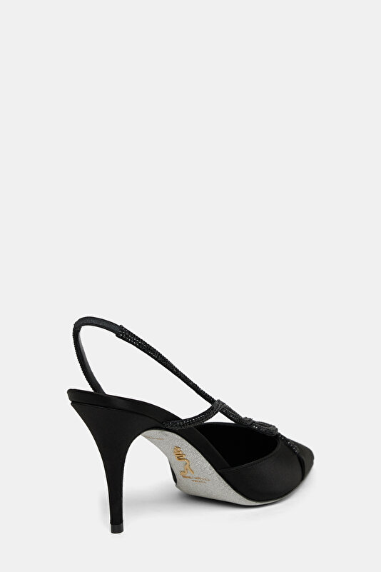 BLACK SATIN SHOES 3