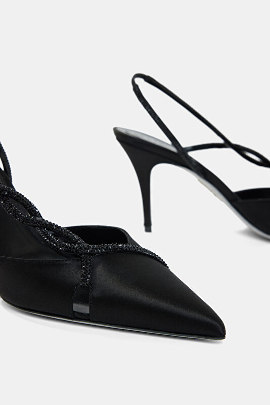 BLACK SATIN SHOES 4