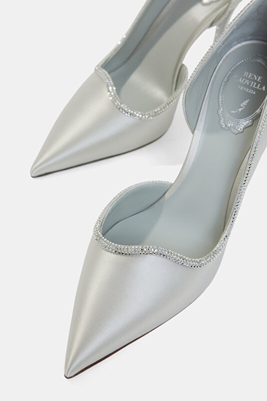 SILVER SATIN SHOES 4