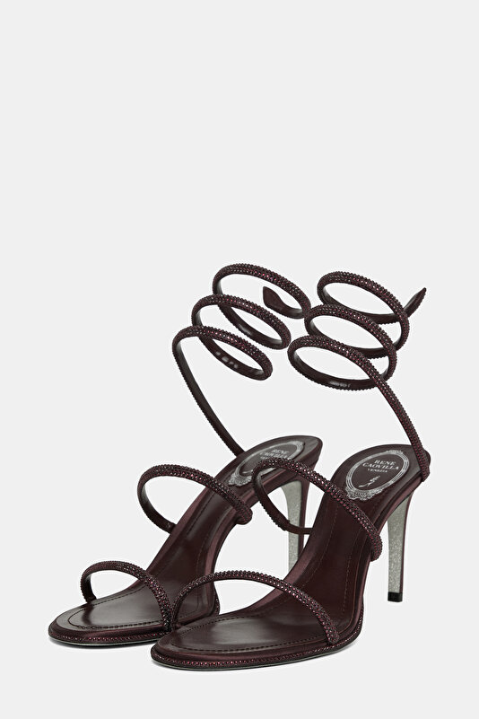 RED BROWN JEWELLED SHOES 2