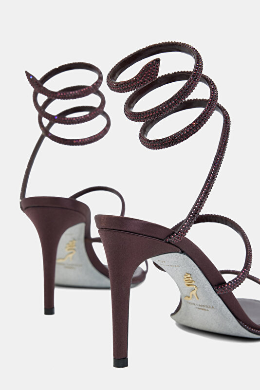 RED BROWN JEWELLED SHOES 4