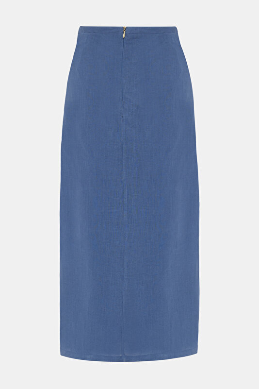 LIGHT BLUE DESIGN FILLED SKIRT 2