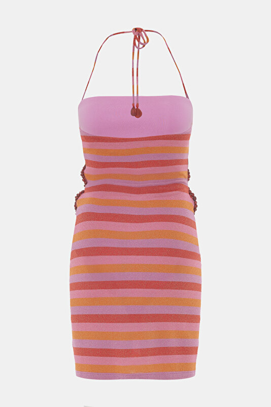 MULTICOLOR DESIGN FILLED MINI DRESS 2