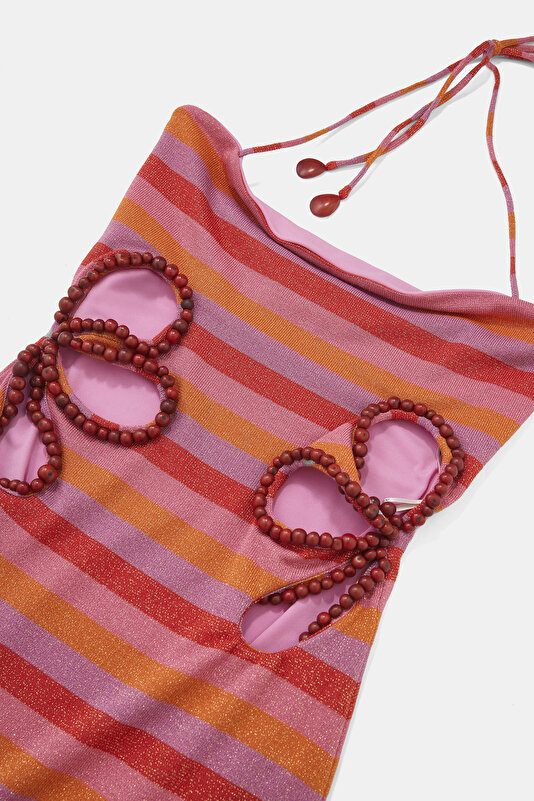 MULTICOLOR DESIGN FILLED MINI DRESS 3