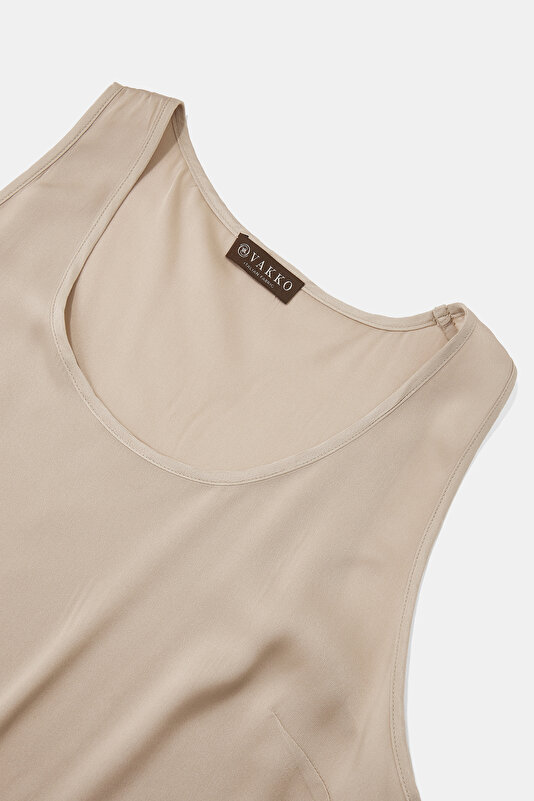 MINK BASIC / ROUND NECKLINE SLEEVELESS BLOUSE 3