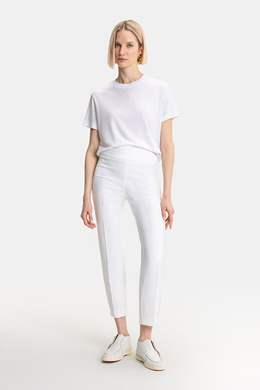 WHITE BASIC / ROUND NECKLINE SHORT SLEEVE TSHIRT 3