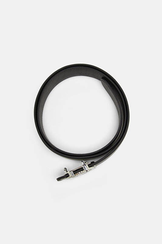 BLACK MONOGRAM LEATHER BELT 2