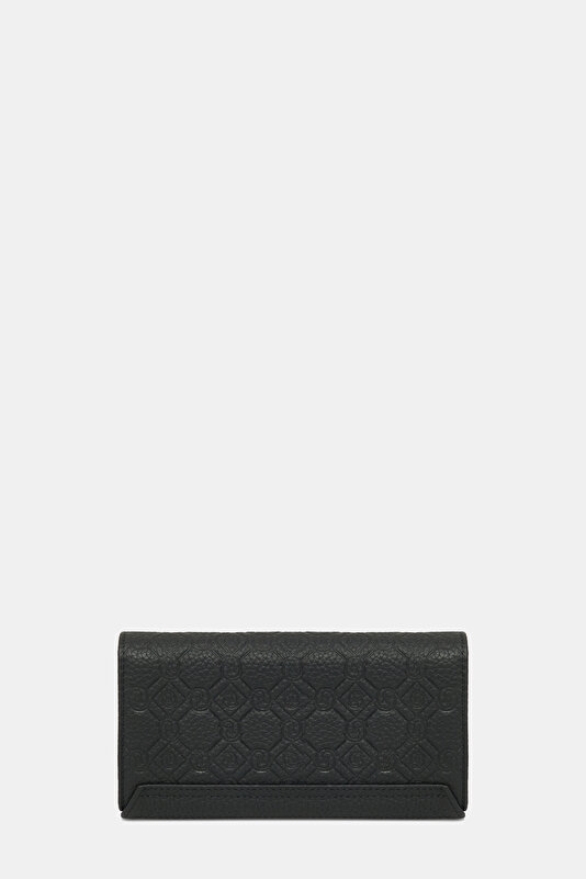 BLACK MONOGRAM LEATHER WALLET 3