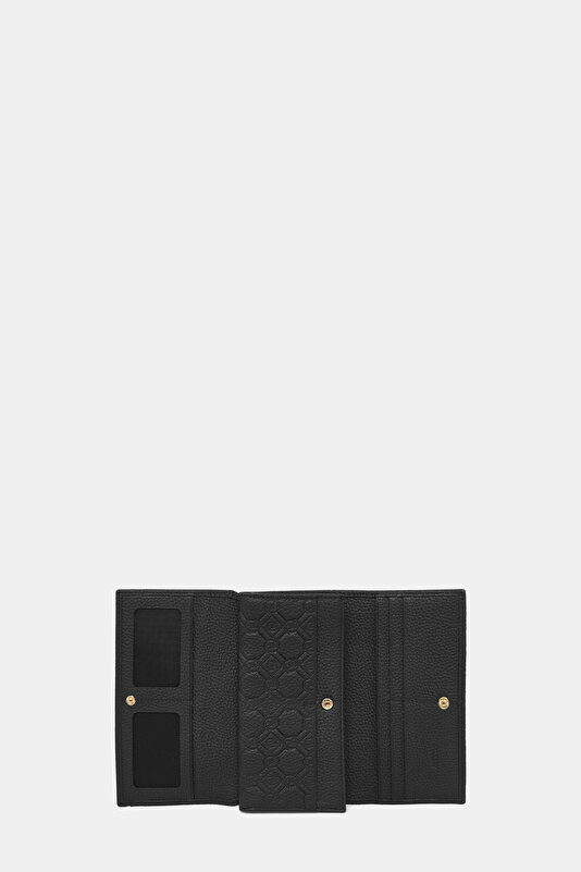 BLACK MONOGRAM LEATHER WALLET 4