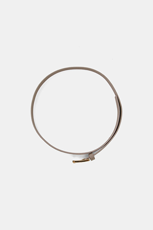 MINK MONOGRAM LEATHER BELT 2