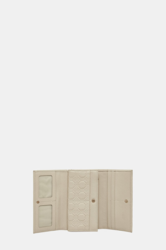 ECRU MONOGRAM LEATHER WALLET 4