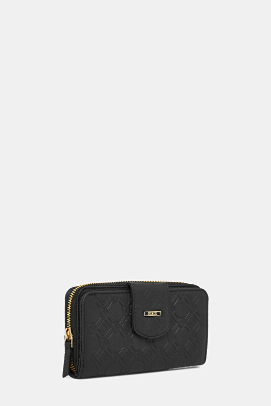 BLACK MONOGRAM LEATHER WALLET 2