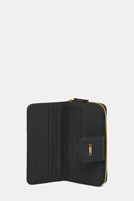 BLACK MONOGRAM LEATHER WALLET 4