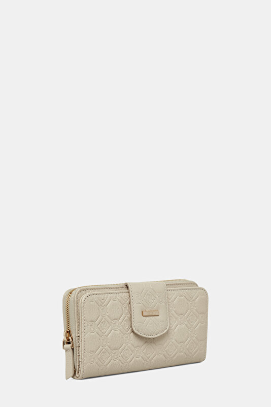 ECRU MONOGRAM LEATHER WALLET 2