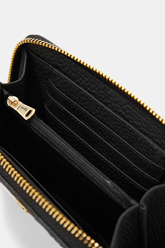 BLACK MONOGRAM LEATHER WALLET 4