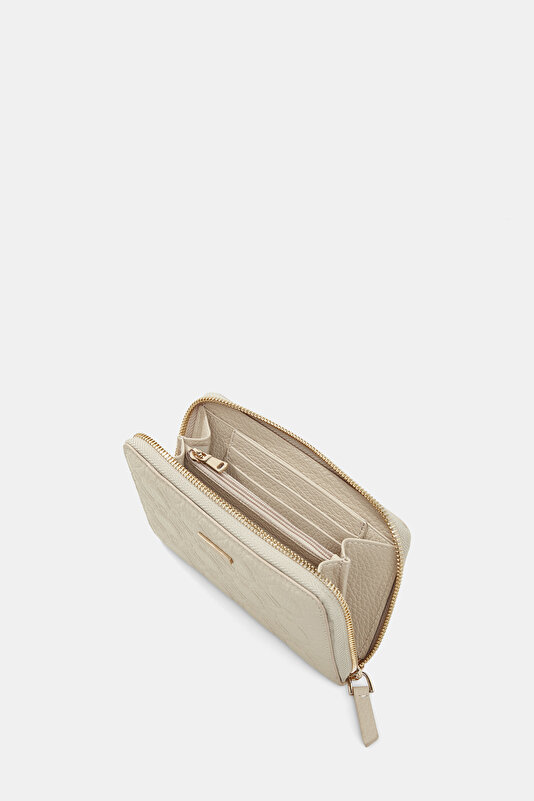 ECRU MONOGRAM LEATHER WALLET 4