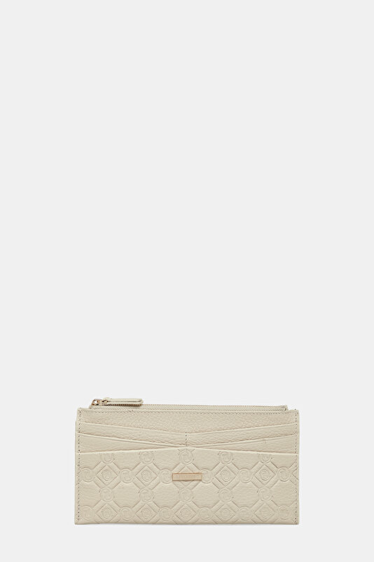 ECRU MONOGRAM LEATHER WALLET